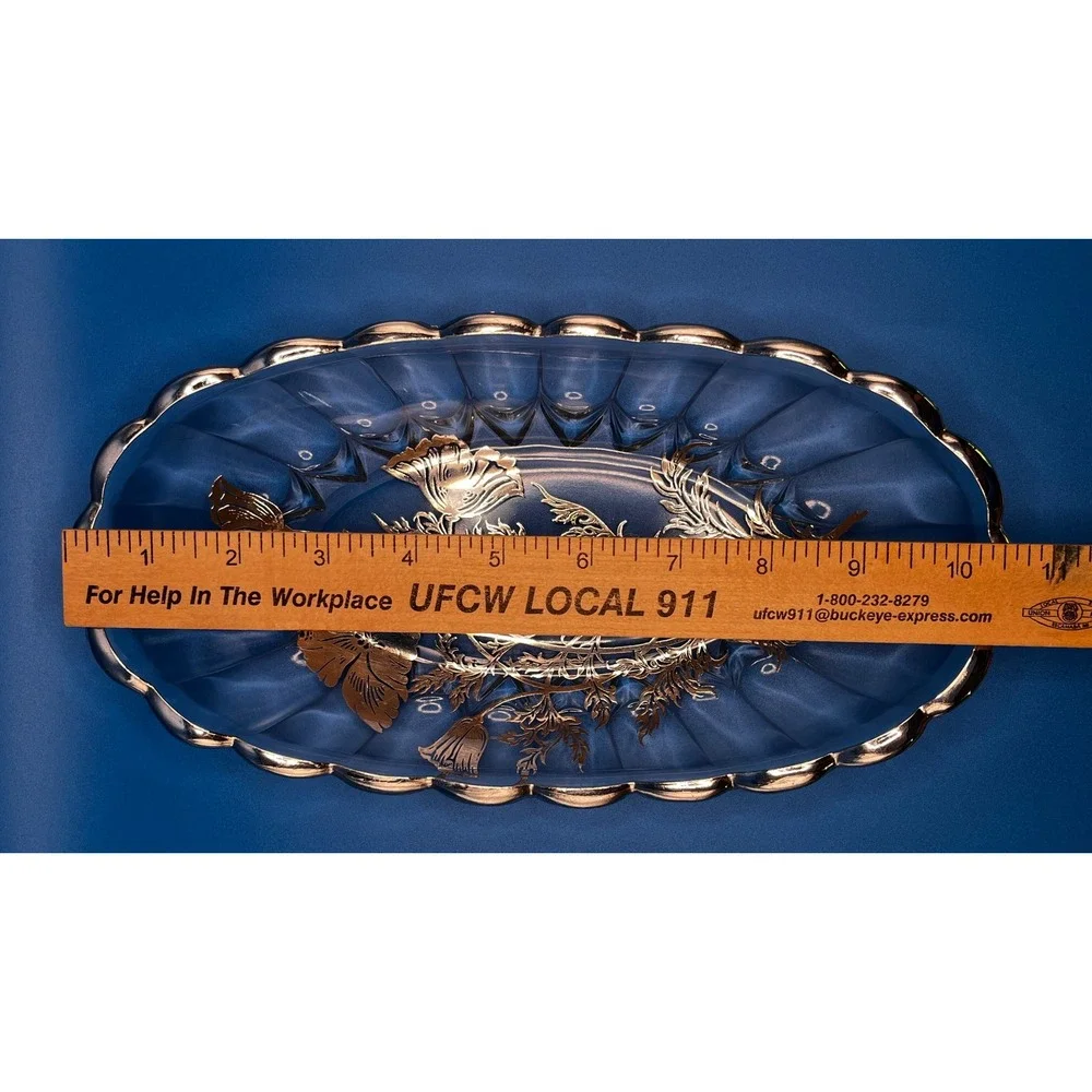 Silver City‎ Flanders Clear Celery Dish Silver Plated Inlay 10.5